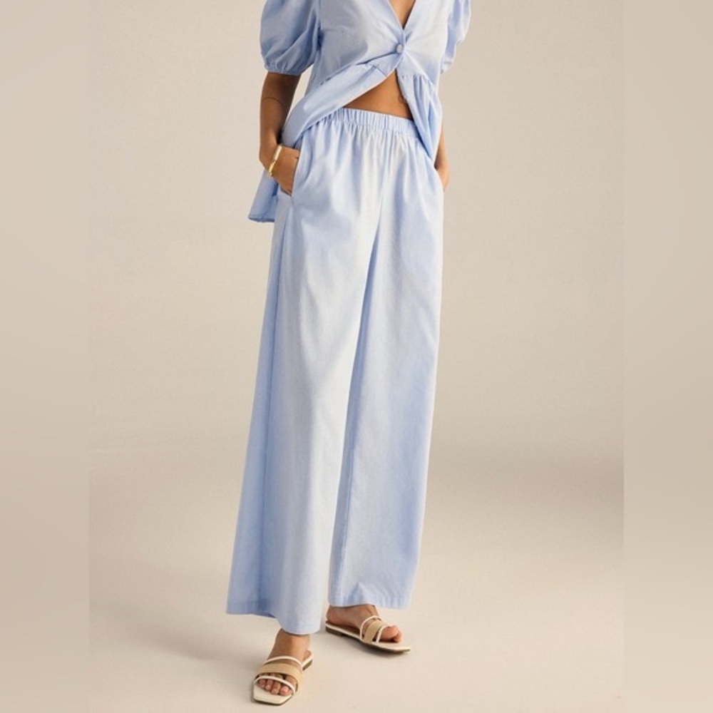 Commense Cotton Peplum Top and Pants Set - Picture 2 of 5